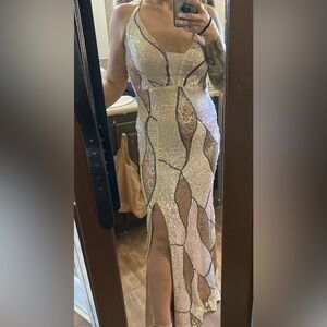 Formal dress multicolored sequins